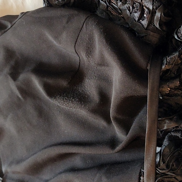 Alex Evenings Floor Length Evening Gown Black Size 20 W Rosette Ribbon Skirt - Picture 13 of 17